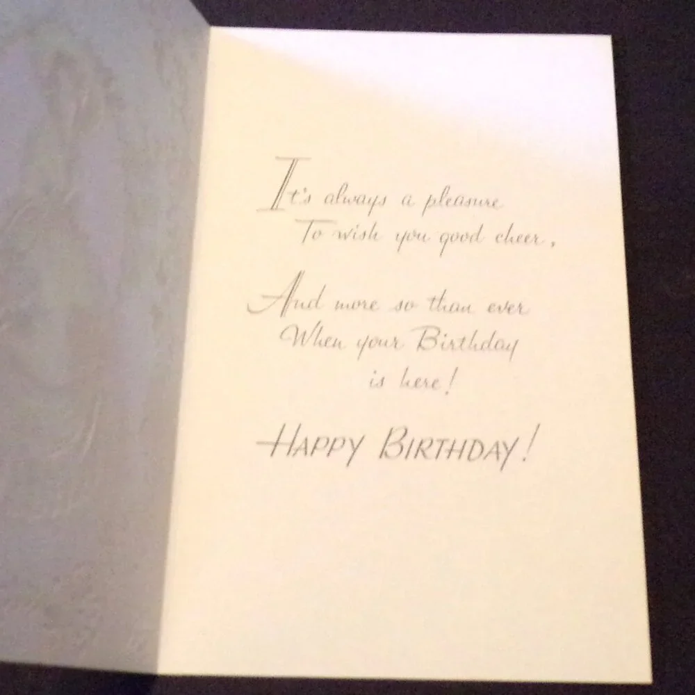 Vintage Birthday Card Southern Belle Wish Ephemera Scrapbooking Journaling 60s